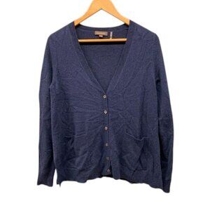 Repeat Women’s 38/S Navy Silk Cashmere V-Neck Button Front‎ Cardigan Sweater